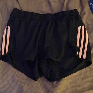 Adidas Black and Pink Athletic Shorts for Active Comfort